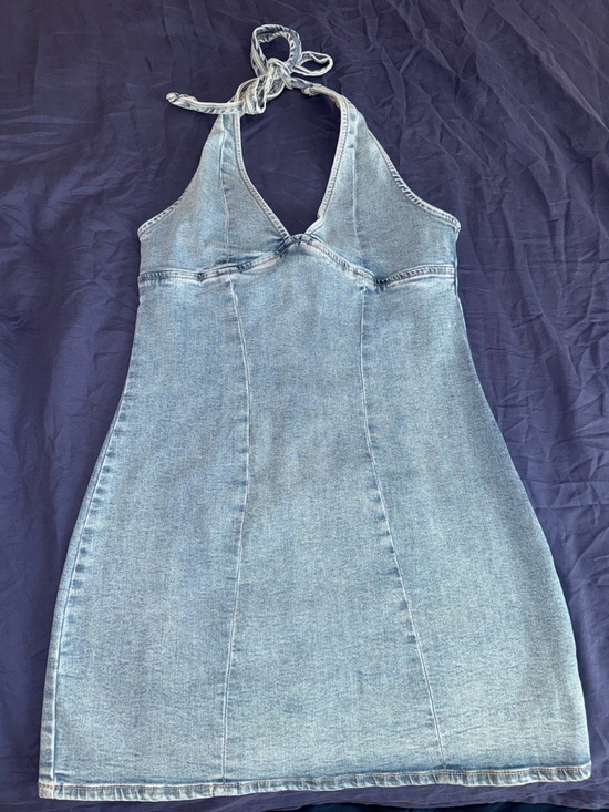Garage Dresses & Skirts - Garage Light Blue Denim Halter Dress